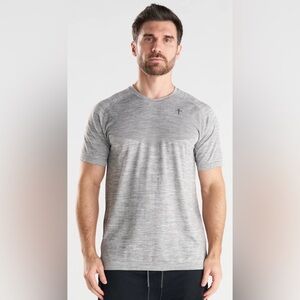 Men’s Three Nails Seamless Tee, Grey Marl, XL